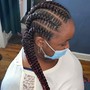 Feeding Braids into Ponytail