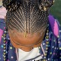 Kid's Large French Braids With Box Braids in Back (Natural Hair) No Hair added