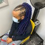 Skinny feed in Braids to the side