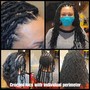 Crochet Braids/locs with individuals around the perimeter