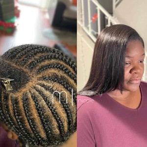 partial sew in braid pattern