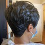 Flat Iron/Curl Relaxed Hair (Short Pixie)