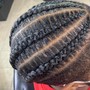 4 straight back braids