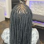 Short Medium Knotless Braids with beads