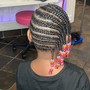 Short Medium Knotless Braids with beads