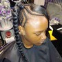 Cornrow Straight Back Braid Style (Natural Flat Hair Stitch or Twist)