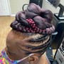 Updo style with weave