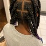 Kids med box braids with curly ends