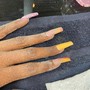 Longer length nails are extra due to extra time spent