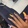 Longer length nails are extra due to extra time spent