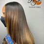 Double Process Color/Silk Press/Haircut