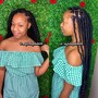 Small midback knotless braids