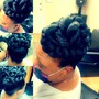 Updo style with weave