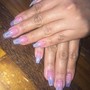 Ombré Acrylic Nails with clear Gel Polish