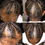 6/11 yr Kid's 8/10knotless go back Braids