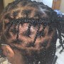 Partial Sew at the back and top formed into a Ponytail