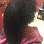 Shampoo blow-dry and  style Natural hair