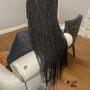 Knotless boho medium waist/butt length human hair included