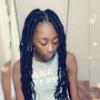 Bohemian knotless medium braids only w/synthetic curly hair