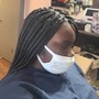 Goddess braids w/curly side bang