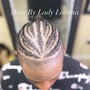 Large butt length knotless braids