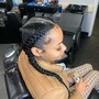 Half up half down with SMALL braids