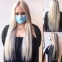 Double process color long hair