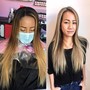 Single process Color roots long hair