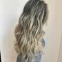 Curly hair Root color and style