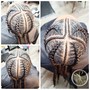 Cornrow updo style