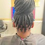 M feed in ponytail cornrows