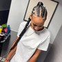 Braids (4 to 6 cornrows with hair)