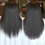 Long hair Silk press and curl