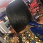 Flat iron textured hair