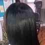 Flat iron textured hair