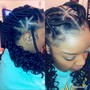 Bantu Knots with weave