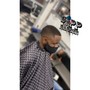 Men's regular cut (not bald fade/ no skin) with beard line up