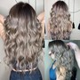 Blowout and straighten for curly hair