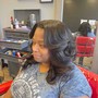 Wash and curl on weave