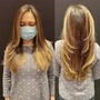 Single process Color roots long hair