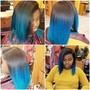 Relaxer w/Demi Haircolor