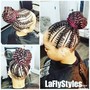 Cornrow updo style