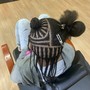 Kids Small feed in Braided ponytail..