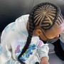 Kids Small feed in Braided ponytail..