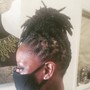 Retwist on Locs, Includes a shampoo.