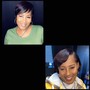 Styling short hair/weave