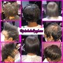 Styling short hair/weave