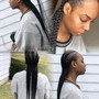 Sleek ponytail w/ braid