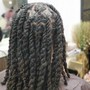 Dreadlock install using interlock method or back combing