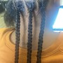 Medium knotless with curly ends